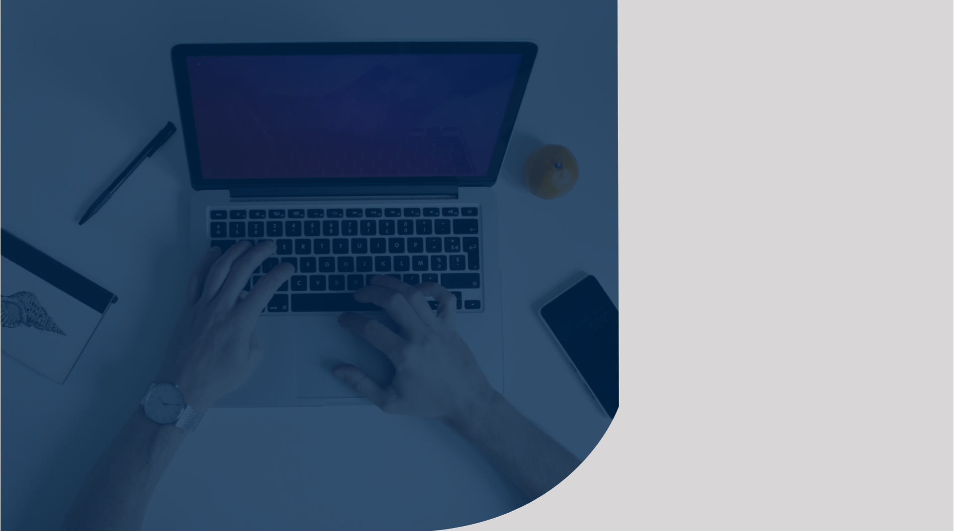 man's hands on MacBook Pro